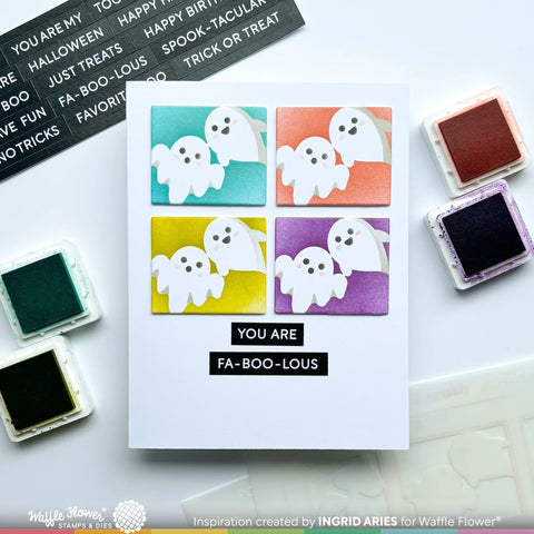 Waffle Flower - Postage Collage Spooktacular Stencil