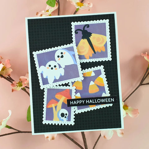 Waffle Flower - Postage Collage Spooktacular Stencil