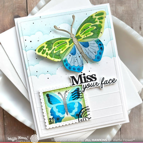 Waffle Flower - Paper Hug Sentiments Combo (Stamp & Die Set)