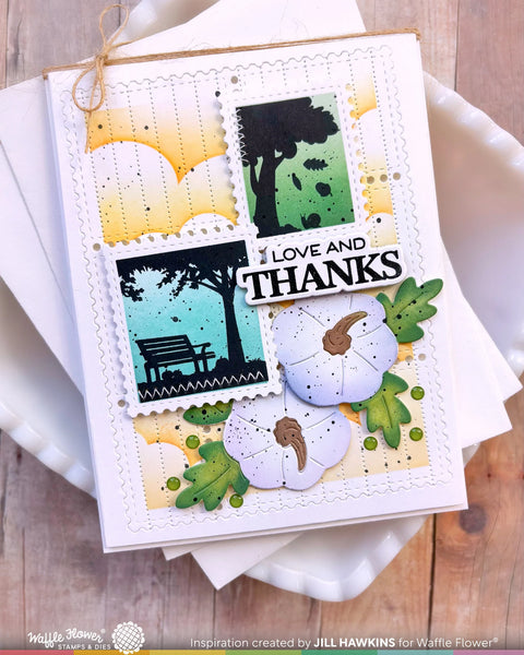 Waffle Flower - Postage Collage Autumn Sunset Stamp Set