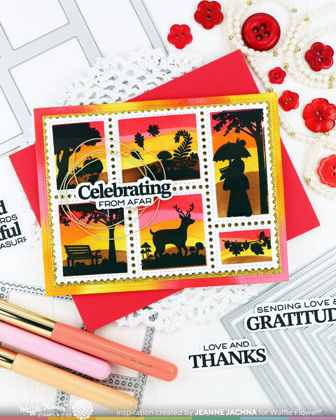 Waffle Flower - Postage Collage Autumn Sunset Stamp Set