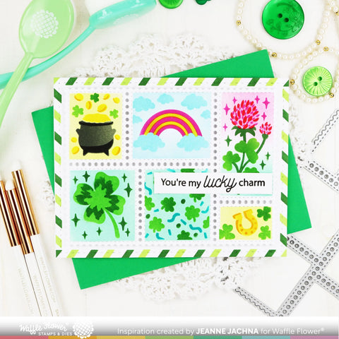 Waffle Flower - Postage Collage Lucky Stamp Set