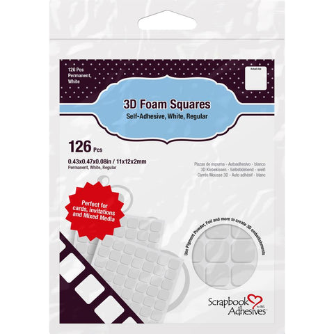 Scrapbook Adhesives 3D Foam Squares .5"x .5" (White)