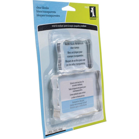 Inkadinkado Small & Medium Clear Acrylic Stamping Blocks (2/Pkg)