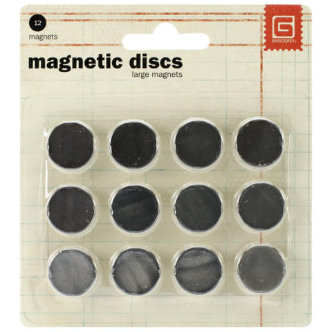 BacisGrey Large Magnetic Discs - .625" (12/pcs)