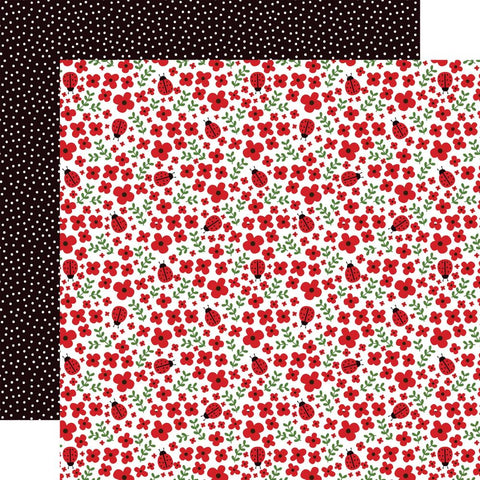 Echo Park 12"x 12" Ladybug Hugs (Little Ladybug Collection) Double-Sided Cardstock