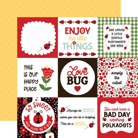 Echo Park 12"x 12" 4x4 Journaling Cards (Little Ladybug Collection) Double-Sided Cardstock