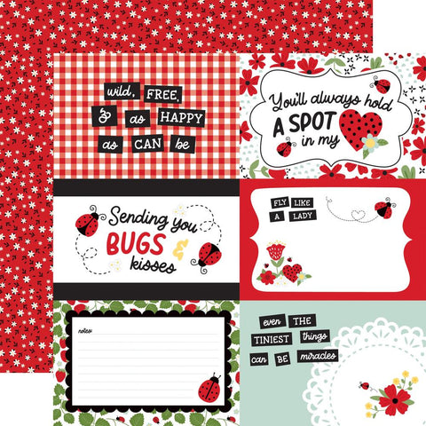 Echo Park 12"x 12" 6x4 Journaling Cards (Little Ladybug Collection) Double-Sided Cardstock