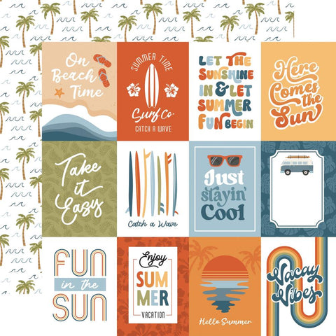 Echo Park 12"x 12" 3x4 Journaling Cards (Summer Vibes Collection) Double-Sided Cardstock