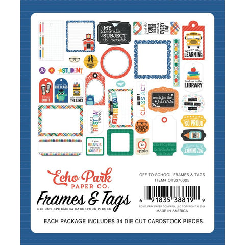 Echo Park - Off to School Frames & Tags Ephemera (33 pcs)