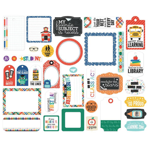 Echo Park - Off to School Frames & Tags Ephemera (33 pcs)