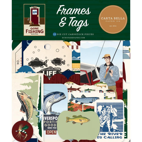 Echo Park Gone Fishing Frames & Tags (33 pcs)