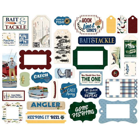 Echo Park Gone Fishing Frames & Tags (33 pcs)