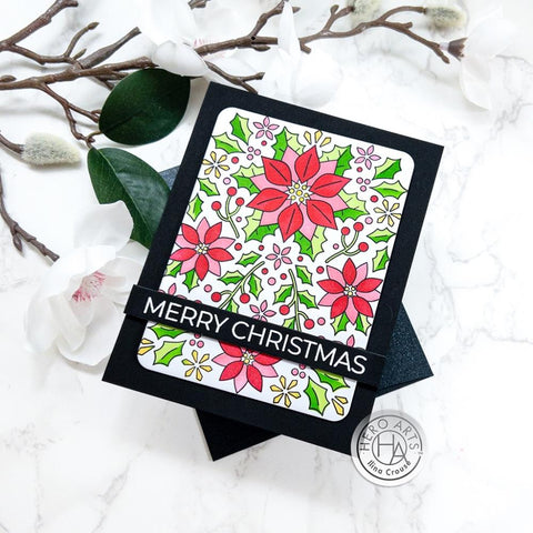 Hero Arts - Poinsettia Pattern Stamp Set