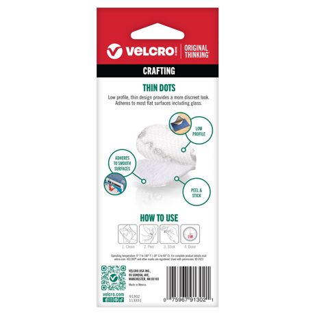 VELCRO® Brand Thin Fasteners Coins .625" 75/Pkg