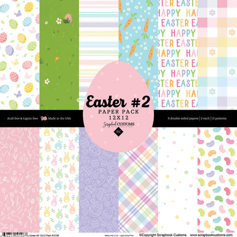 12'x 12" Easter #2 Paper Pack (6 Double-Sided Papers / 2 of Each Design)