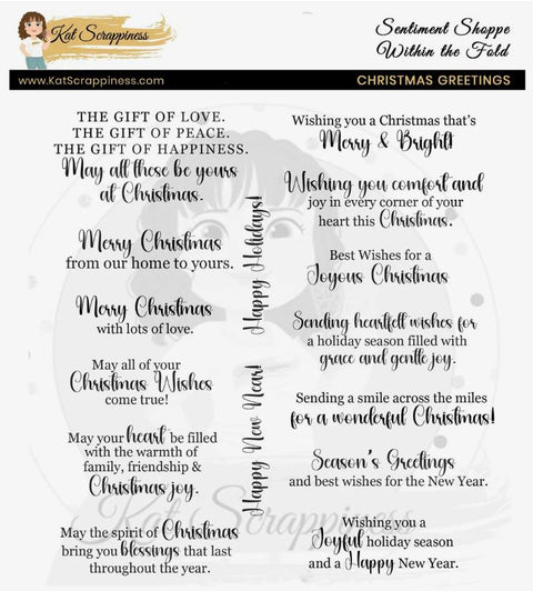 Kat Scrappiness - Within the Fold:  Christmas Greetings Stamp Set