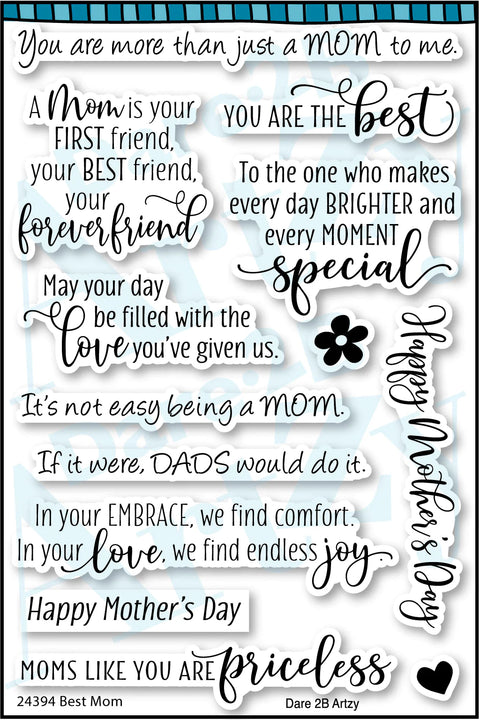 Dare 2B Artzy - Best Mom Sentiments Stamp Set