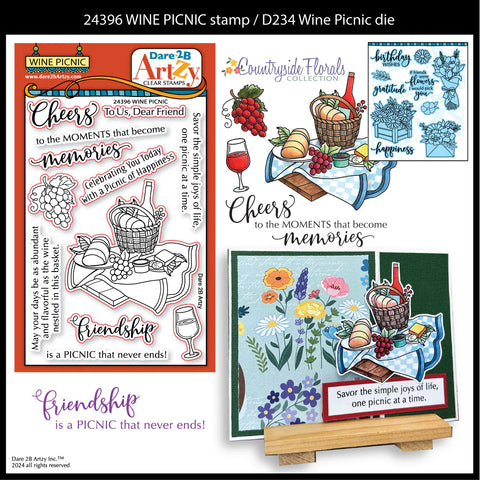 Dare 2B Artzy - Wine Picnic Stamp Set