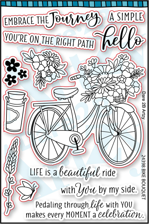 Dare 2B Artzy - Bike Bouquet Stamp Set