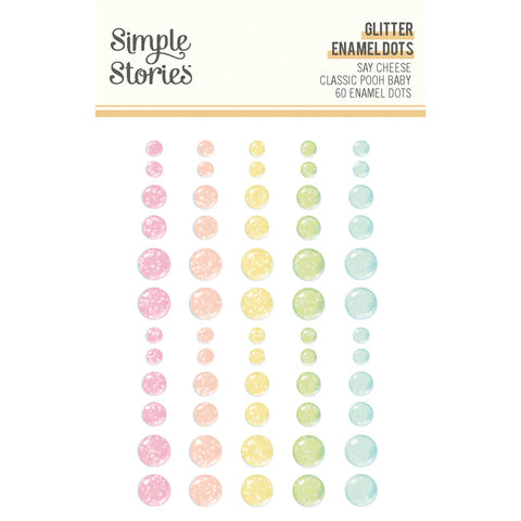 Simple Stories - Glitter Enamel Dots/Embellishments (Say Cheese Classic Pooh Baby)(60 Count)