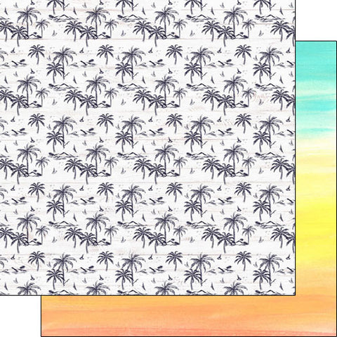 12"x 12" Vacay Palm Trees & Rainbow Double-Sided Paper