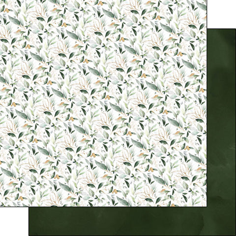 12'x 12" Eucalyptus Gold & Green Double-Sided Paper