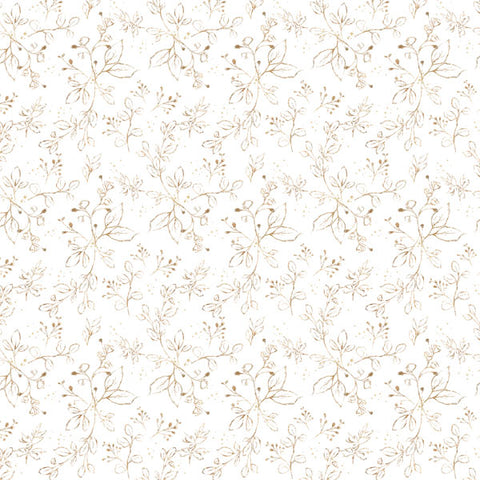 12'x 12" Gold Flowers & Glitter Double-Sided Paper