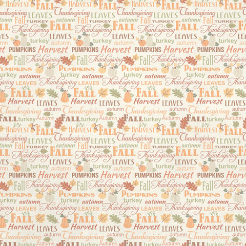 12"x 12" Thanksgiving Dinner Double-Sided Paper