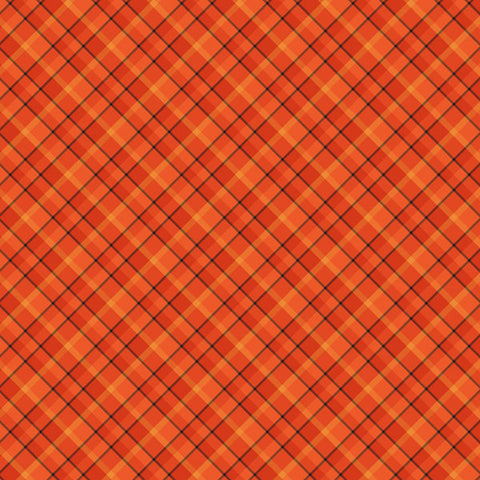 12'x 12" Pumpkin Plaid Double Sided Paper