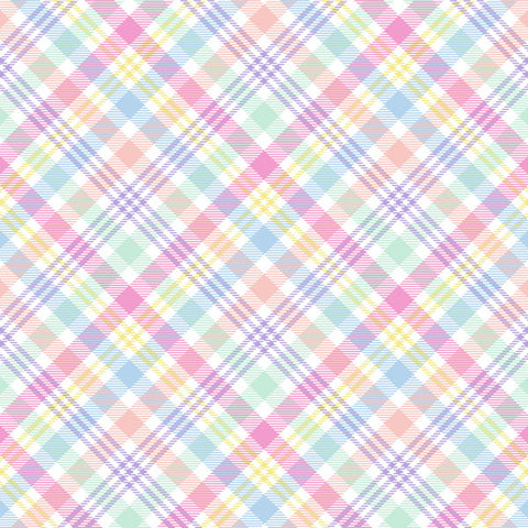 12'x 12" Easter - Easter Plaid & Easter Egg Outlines Double-Sided Paper