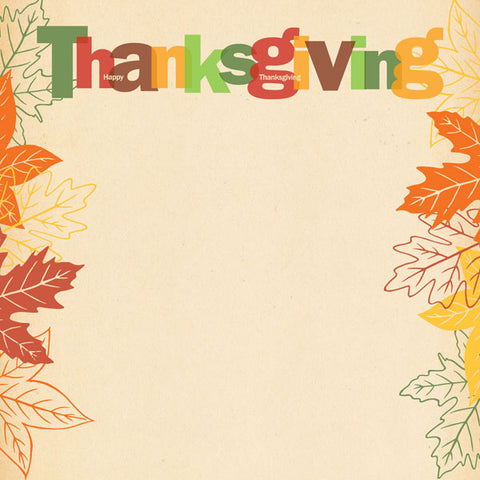 12"x 12" Thanksgiving Title Turkey Double-Sided Paper