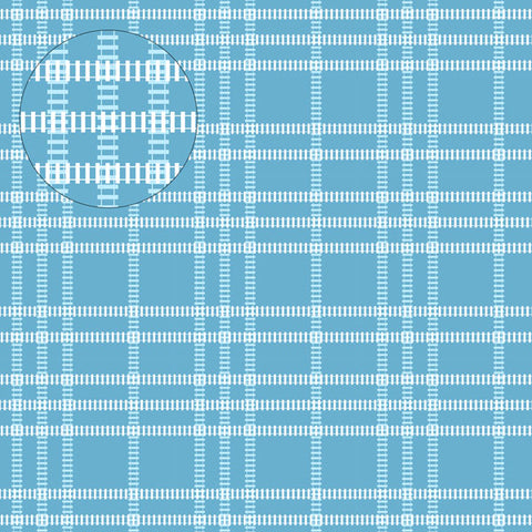 12"x 12" Train Plaid Paper (Double-sided)