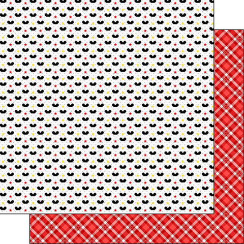12"x 12" Mouse Plaid/Ears Paper (Double-Sided)