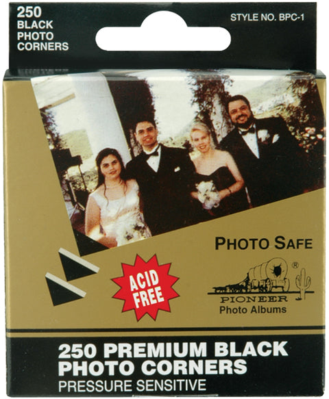 Premium Photo Corners Self-Adhesive .5" 250/Pkg (Black)