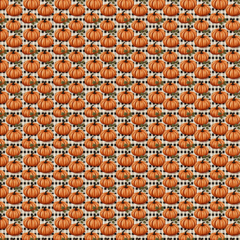 12"x 12" Pumpkin Gingham Double-Sided Paper