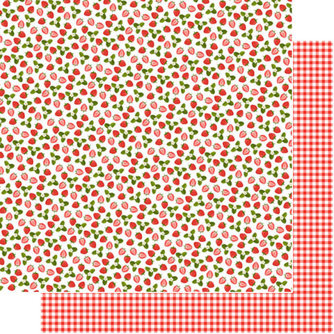 12"x 12" Strawberry Gingham Double-Sided Paper