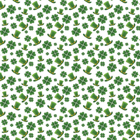 12'x 12" Clovers & Hats Single-Sided Paper