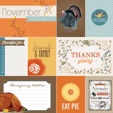 12"x 12" Thanksgiving Journal Double-Sided Paper