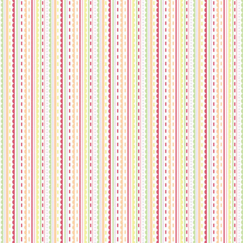 12'x 12" Valentine Stripe & Green Love Double-Sided Paper