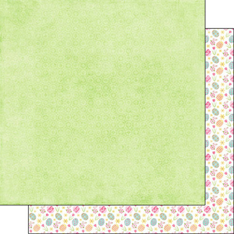 12'x 12" Easter Green & Egg Flowers Double-Sided Paper