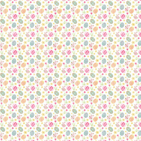 12'x 12" Easter Green & Egg Flowers Double-Sided Paper