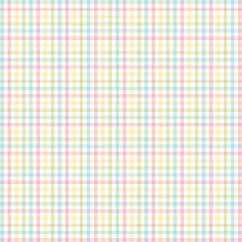 12'x 12" Easter Egg Plaid & Sunshine Yellow Double-Sided Paper