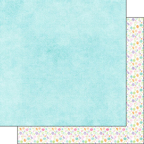 12'x 12" Easter Blue & Floral Double-Sided Paper