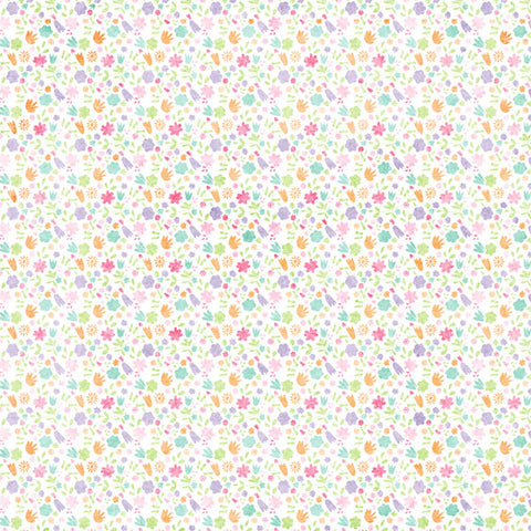 12'x 12" Easter Blue & Floral Double-Sided Paper