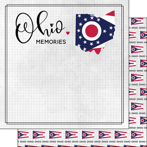 12"x 12" Ohio Adventure Flag Double-sided Paper