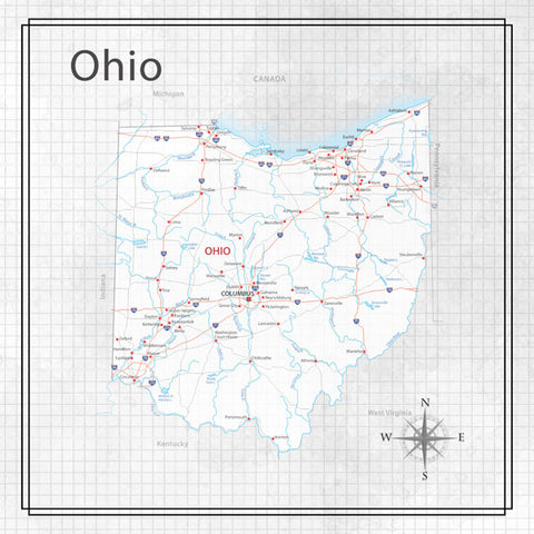 12"x 12" Ohio Adventure Map Double-sided Paper