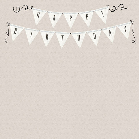 12"x 12" Her Birthday Banner/Stripe (Double-sided) Paper