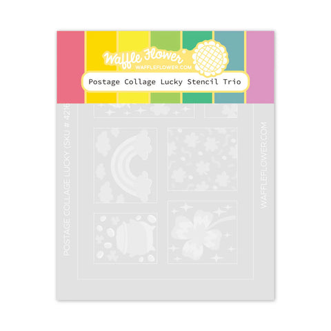 Waffle Flower - Postage Collage Lucky Stencil