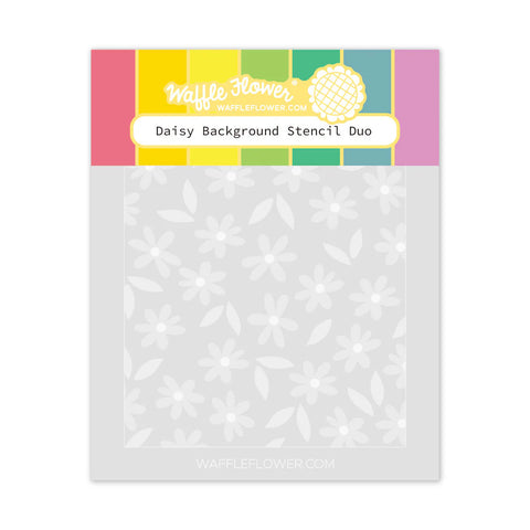Waffle Flower - Daisy Background Stencil Duo